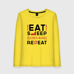 Женский лонгслив Надпись: eat sleep Elden Ring repeat