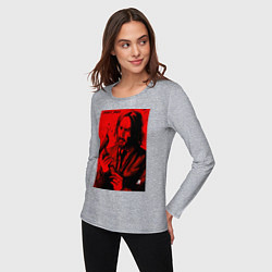 Лонгслив хлопковый женский John Wick Baba Yaga art, цвет: меланж — фото 2