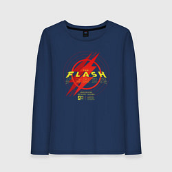 Лонгслив хлопковый женский The Flash logotype, цвет: тёмно-синий