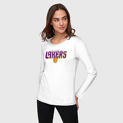 Лонгслив хлопковый женский Team Lakers, цвет: белый — фото 2