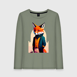 Женский лонгслив Лис-модник - нейросеть