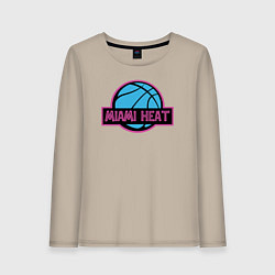 Лонгслив хлопковый женский Miami Heat team, цвет: миндальный