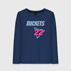 Лонгслив хлопковый женский Buckets 22, цвет: тёмно-синий