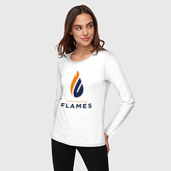 Лонгслив хлопковый женский Copenhagen Flames лого, цвет: белый — фото 2