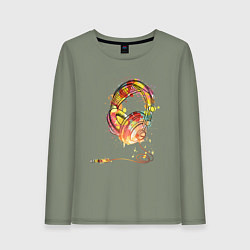 Женский лонгслив Наушники проводные