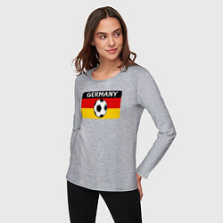 Лонгслив хлопковый женский Football Germany, цвет: меланж — фото 2