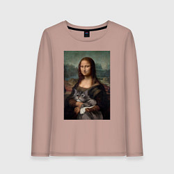 Женский лонгслив Мона Лиза с котиком