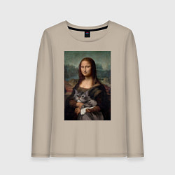 Женский лонгслив Мона Лиза с котиком