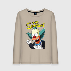 Лонгслив хлопковый женский Krusty the clown, цвет: миндальный