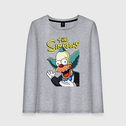 Лонгслив хлопковый женский Krusty the clown, цвет: меланж