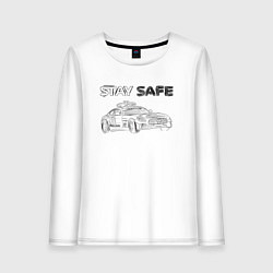 Женский лонгслив Stay safe black