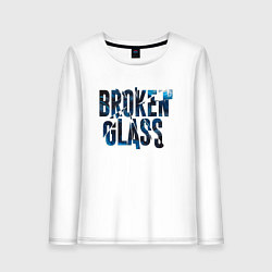 Лонгслив хлопковый женский Broken glass, цвет: белый