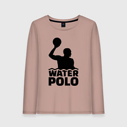 Лонгслив хлопковый женский Водное поло, цвет: пыльно-розовый