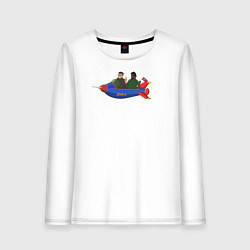Лонгслив хлопковый женский Ким Чен Ын и Биг Смоук, цвет: белый