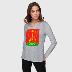 Лонгслив хлопковый женский Глазовский район, цвет: меланж — фото 2
