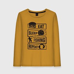 Женский лонгслив Eat sleep fishing repeat