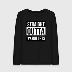 Лонгслив хлопковый женский Straight outta bullets, цвет: черный