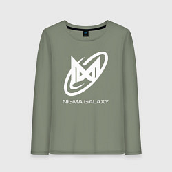 Лонгслив хлопковый женский Nigma Galaxy logo, цвет: авокадо