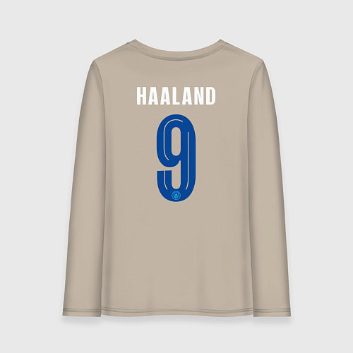 Женский лонгслив Эрлинг Холанд Манчестер Сити форма 2324 / Миндальный – фото 2