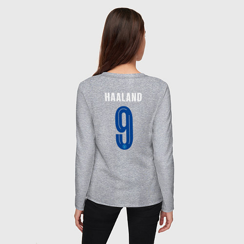 Женский лонгслив Эрлинг Холанд Манчестер Сити форма 2324 / Меланж – фото 4