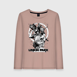 Лонгслив хлопковый женский Linkin Park all, цвет: пыльно-розовый
