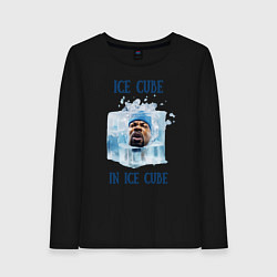 Лонгслив хлопковый женский Ice Cube in ice cube, цвет: черный