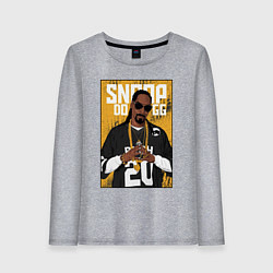 Лонгслив хлопковый женский Snoop dogg с цепями, цвет: меланж