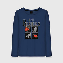 Лонгслив хлопковый женский Beetles, цвет: тёмно-синий