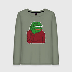 Женский лонгслив Лягушонок Пепе вымотался