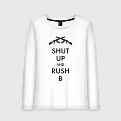 Лонгслив хлопковый женский Shut up and rush b, цвет: белый