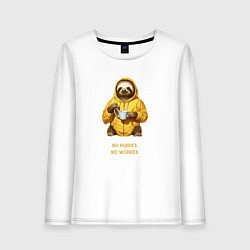 Женский лонгслив Ленивец не торопись и не беспокойся