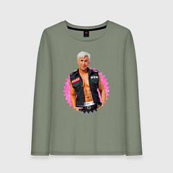 Лонгслив хлопковый женский Полицейский Райан Гослинг, цвет: авокадо