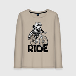 Женский лонгслив Raccoon ride