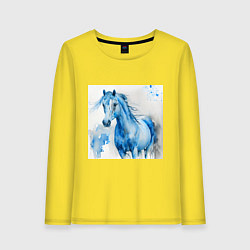 Лонгслив хлопковый женский Водяная лошадь, цвет: желтый