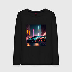 Лонгслив хлопковый женский Суперавто, цвет: черный