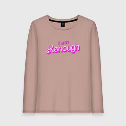 Лонгслив хлопковый женский I am kenough barbie, цвет: пыльно-розовый