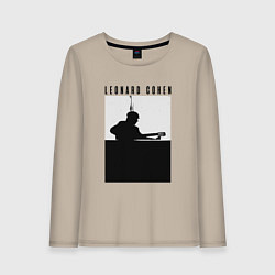 Лонгслив хлопковый женский Tribute to Leonard Cohen, цвет: миндальный