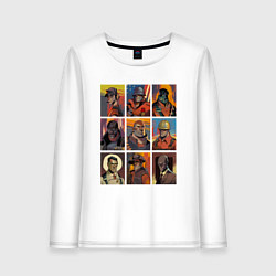 Лонгслив хлопковый женский Team fortress 2 - портреты персонажей, цвет: белый