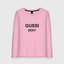 Лонгслив хлопковый женский GUSSI Sexy, цвет: светло-розовый