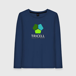 Лонгслив хлопковый женский Tricell Inc, цвет: тёмно-синий