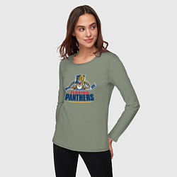 Лонгслив хлопковый женский Florida panthers - hockey team, цвет: авокадо — фото 2