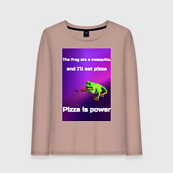 Женский лонгслив Pizza is power