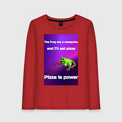 Женский лонгслив Pizza is power