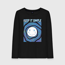 Лонгслив хлопковый женский Keep it simple, цвет: черный