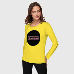 Лонгслив хлопковый женский Black pink - logotype - group - South Korea, цвет: желтый — фото 2
