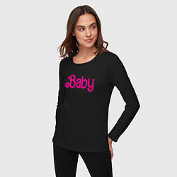 Лонгслив хлопковый женский Ребенок Барби, цвет: черный — фото 2