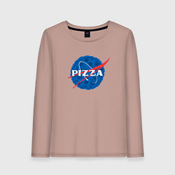 Лонгслив хлопковый женский Pizza x NASA, цвет: пыльно-розовый