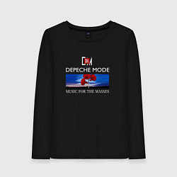 Лонгслив хлопковый женский Depeche Mode - Music for the Masses logo, цвет: черный