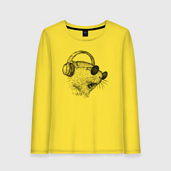 Лонгслив хлопковый женский Морская свинка DJ, цвет: желтый