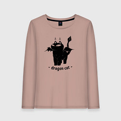 Женский лонгслив Black dragon cat